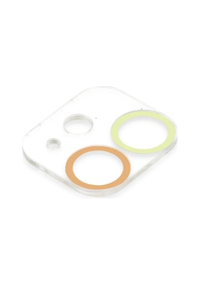 Mey İthalat iPhone Uyumlu 12 Mini Renkli Kamera Lens Koruma Cam - Sarı-turuncu
