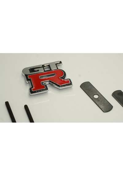 Nissan Gtr Ön Panjur Vidalı 3D Krom Metal Logo Amblem