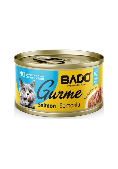 Bado Gurme Yaş Yetişkin Kedi Maması Somonlu 85 Gr 6 Adet