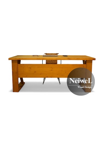 Neiwel Ares Doğal Ahşap Çalışma Ve Ofis Masası-100cm-200cm Açık Ceviz