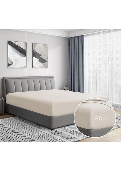 Gercella 180x200+30 Çift Kişilik Lastikli Çarşaf Krem