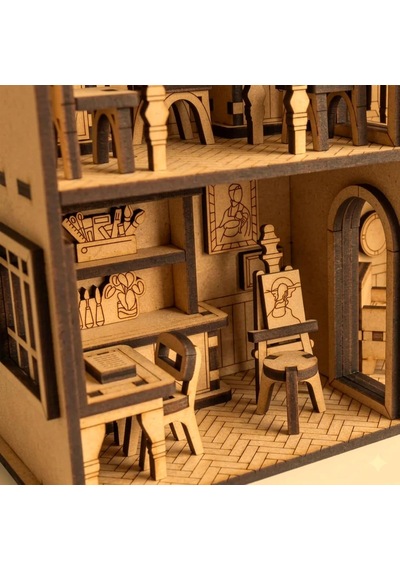 Algwooddesign Köşk Ev Ahşap Maket Seti 220 Parça Dıy 3d Puzzle Çok Odalı Bebek Evi Koleksiyoner Modeli