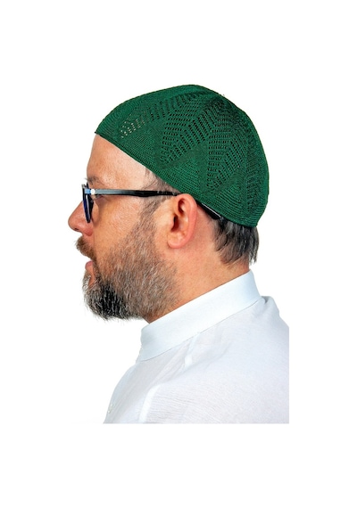 Berra Çelik Örme Dantel Namaz Takkesi Yeşil 1 Adet