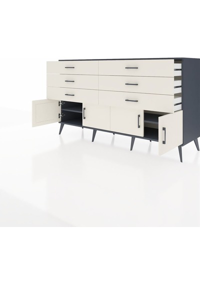 Hyperion Konsol 2 Raflı 5 Çekmeceli 3 Kapaklı 176x44x99 Antrasit- Antrasit-aytaşı Hyperion Konsol 2 Raflı 5 Çekmeceli 3 Kapaklı 176x44x99 Antrasit- Antrasit-aytaşı