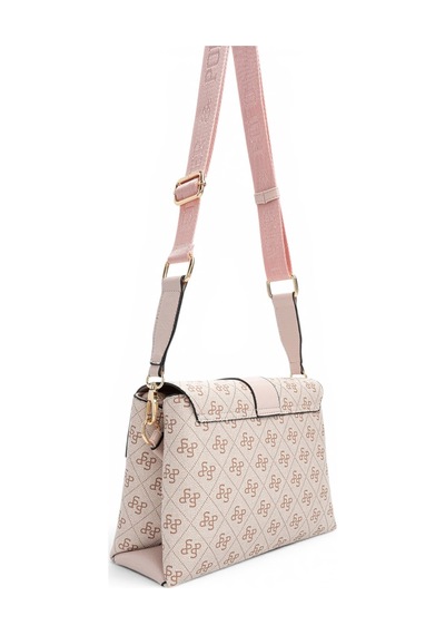 Silver & Polo Silver Polo Pembe - Pudra Monogram Kadın Çapraz Çanta Sp1287