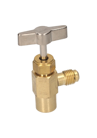 R134a Dağıtım Vanası Ac Soğutucu Şişe Açacağı, R134a 1/2'' Acme Erkek Ve 1/2'' Dişi Dişli Musluk Altın
