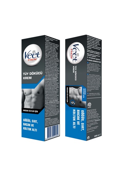 Men Erkeklere Özel Tüy Dökücü Krem Hassas Ciltler 200ml + Normal Ciltler Tüy Dökücü Krem 200 Ml