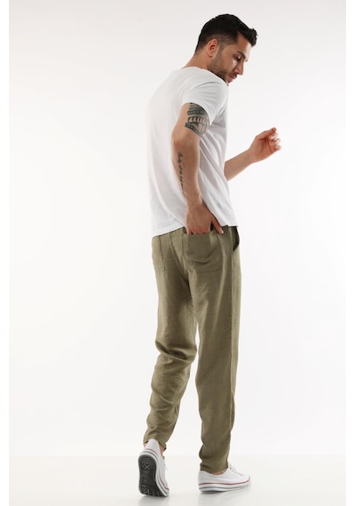 Cedy Denim Erkek Keten Yüksek Bel Lastikli Bol Kesim Pantolon C350 001