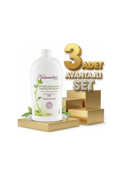 Naturalive Borakslı Sıvı Bulaşık Makine Deterjanı 3x1000 Ml