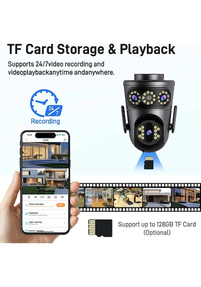 Mpıa Mario 8mp 2 Kamera Ptz Wifi Ip 4x Zoom Hareket Takipli Renkli Gece Görüşlü
