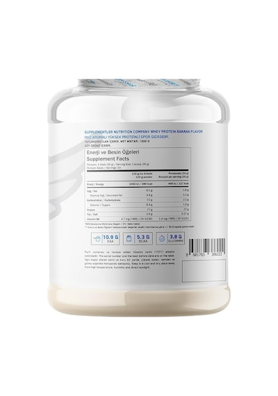 Com Whey Protein 1000 Gr - Muz Ahududu