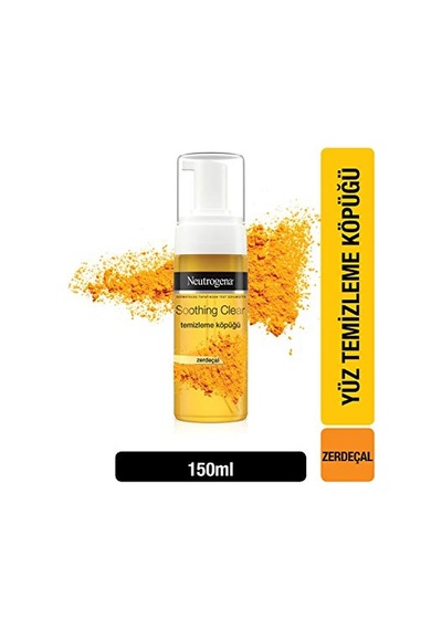 Neutrogena Soothing Clear Köpük 150ml Lekeli Ve Hassas Ciltler İçin Zerdeçal Özlü Yüz Yıkama Jeli, Derinlemesine Temizler, Nazik Günlük Temizleyici