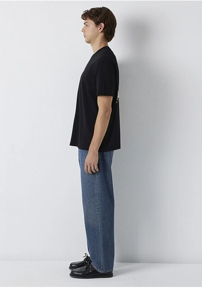 Mavi M0613575-900 Mavi Henri Matisse Baskılı T-shirt Erkek Tişort siyah