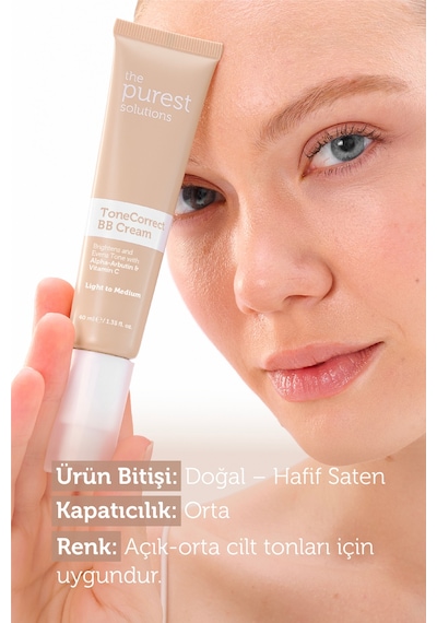 The Purest Solutions Lekeli Ciltler İçin Cilt Tonu Eşitleyici BB Krem, SPF 50+ 40 ml – Açık / Orta Ton