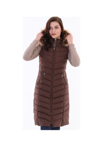 Z6684 Dewberry Bayan Yelek-kahve Kahve