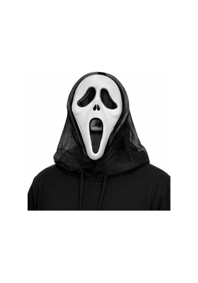 Kapşonlu Çığlık Maskesi Scream Maskesi - Hayalet Maskesi 33x21 Cm 10 ve üzeri