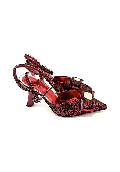 Nostra Shoes Kırmızı Mira Kadın Topuklu Ayakkabı Kırmızı Zebra