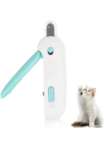 Ayarlanabilir, Hazneli, Törpülü Kedi Tırnak Makası - Mavi