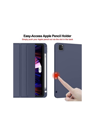 Apple Uyumlu iPad Pro 11inç M2 2024 Kılıf Pen Charge Kalem Bölmeli A2836 A2837 A3006