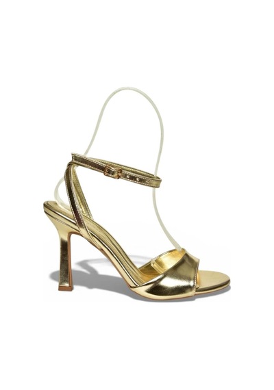 Fox Shoes Y997264609 Altın Kalın Topuklu Kadın Ayakkabı Altın