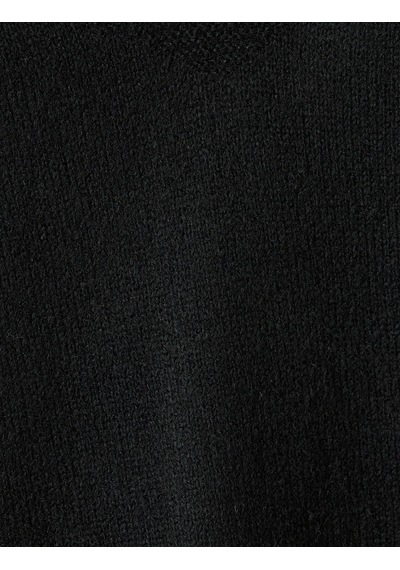 Koton Yanları Yırtmaçlı V Yaka Oversize Süveter Siyah 5wak20078ht Siyah