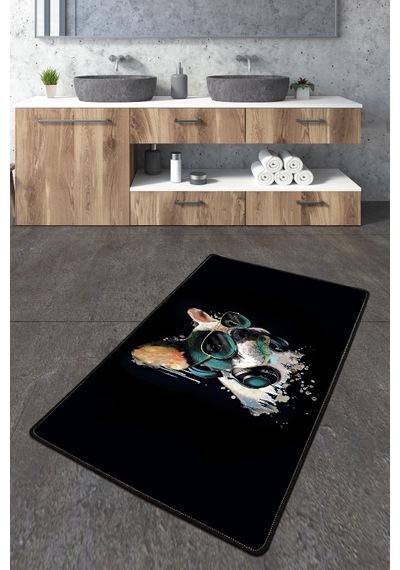 Glasses Dog Banyo Halısı Djt 70X120 Cm