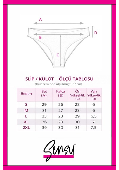 Sensu Kadın 3'lü Modal Fitilli Slip Külot Model-1 Model-1