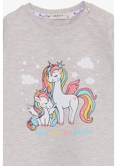Breeze Kız Çocuk Sweatshirt Sevimli Unicorn Baskılı 1-4 Yaş, Bej Melanj-bej Melanj Bej Melanj Breeze Kız Çocuk Sweatshirt Sevimli Unicorn Baskılı 1-4 Yaş, Bej Melanj-bej Melanj Bej Melanj