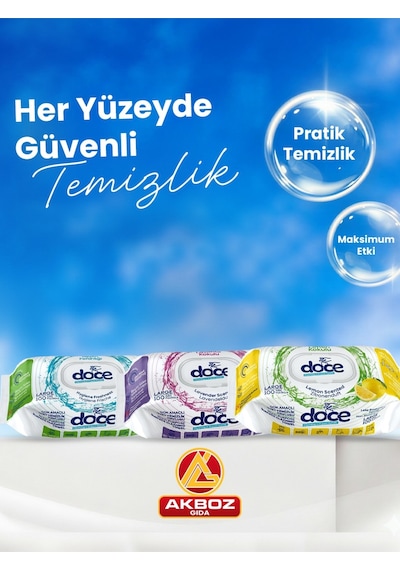Limon Kokulu Yüzey Temizlik Havlusu 100 Yaprak Pratik Hijyenik Temizlik Mendili Diğer