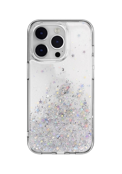 Apple Uyumlu iPhone 14 Pro Kılıf Parlayan Simli Şeffaf Lisanslı Switcheasy Starfield Kapak Renksiz