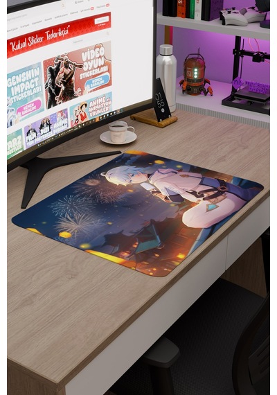 Chongyun Genshin Impact Anime Gacha V4 - 48x40 Xl Gaming Mouse Pad Fare Altlığı