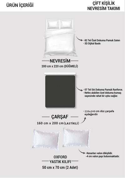 Çift Kişilik Pamuk Saten Nevresim Takımı Sunset, Monohome59781 Diğer