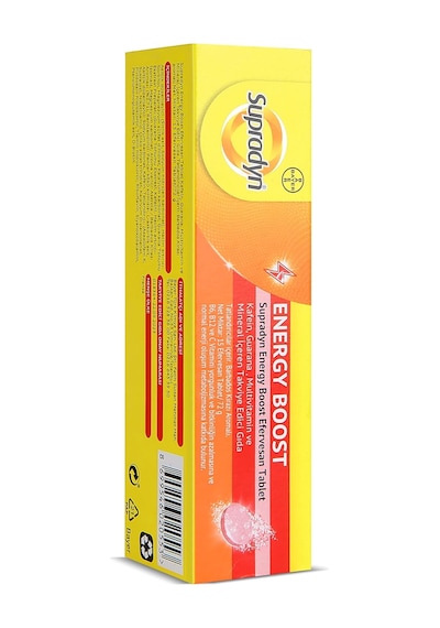 Energy Boost Efervesan Tablet L Kafein, Guarana, Multivitamin Ve Mineral