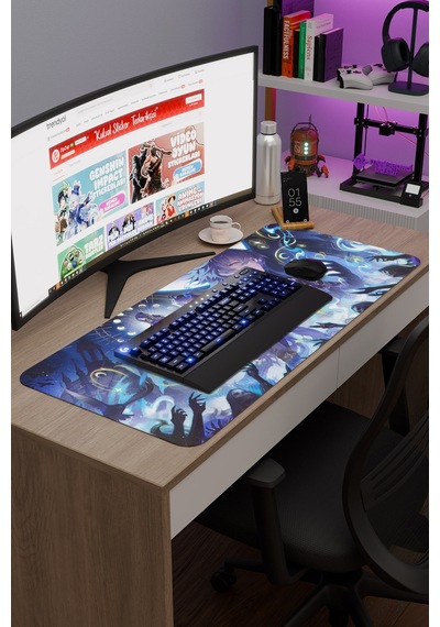 Flins Genshin Impact Anime Oyuncu V3 - 90x40 Xxl Gaming Mouse Pad Fare Altlığı