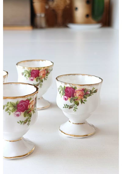 Old Country Roses Bone China Yumurtalık 4 Adet Kırmızı