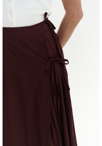 Mai Collection Mai Studios Co. Aida İp Detay Pileli Bordo Etek Bordo