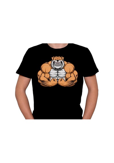 Pitbull Bulldog Gym Fitness Bodybuilding Sporcu Köpek Tişört Unisex T-shirt 001