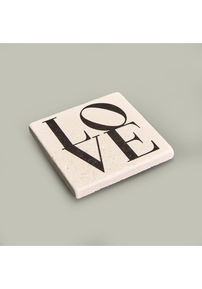 Kitchen Love Taş Bardak Altlığı - Renkli - 10x10 Cm Çok Renkli