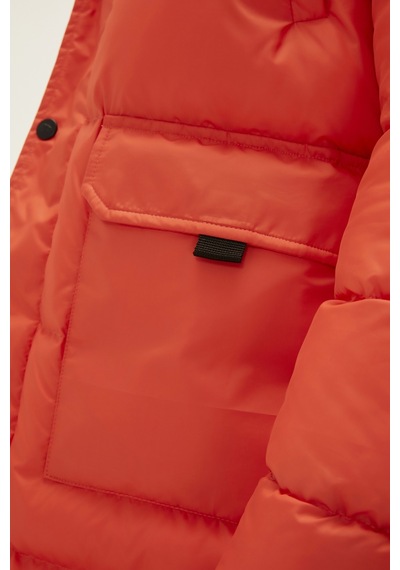 Bad Bear Goose Tail Puffer Turuncu Erkek Kapüşonlu Uzun Mont-Turuncu