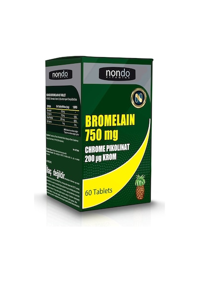 Nondo Bromelain 750mg & Krom Pikolinat 60 Tablet 2 Adet