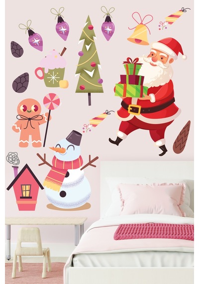 Crevidi Sevimli Noel Baba Ve Arkadaşları Çocuk Odası Stickeri
