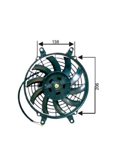 Universal 24 Volt S Kanat Fan Motoru - 9 İnç Çap 230mm