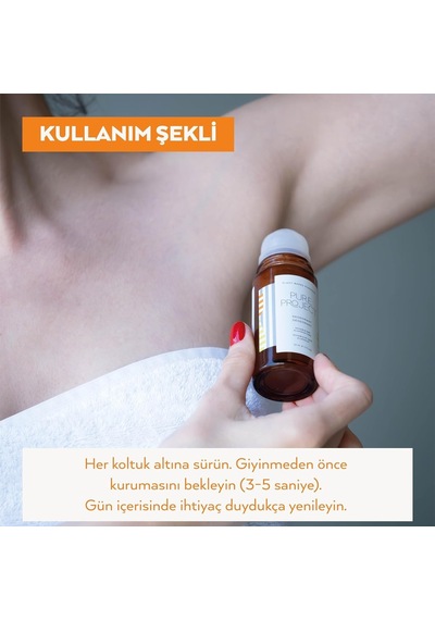 Deodorant 50ml. Cam Roll-on Deodorant. Doğal, Aluminyum İçermez, Parfüm İçermez, Gün Boyu Koruma