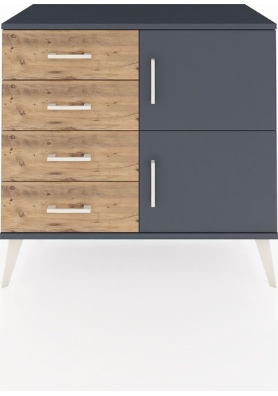 Hyperion Şifonyer Tek Raflı 4 Çekmeceli 2 Kapaklı 88x44x80 Antrasit-antrasit/çam Antrasit/çam Hyperion Şifonyer Tek Raflı 4 Çekmeceli 2 Kapaklı 88x44x80 Antrasit-antrasit/çam Antrasit/çam