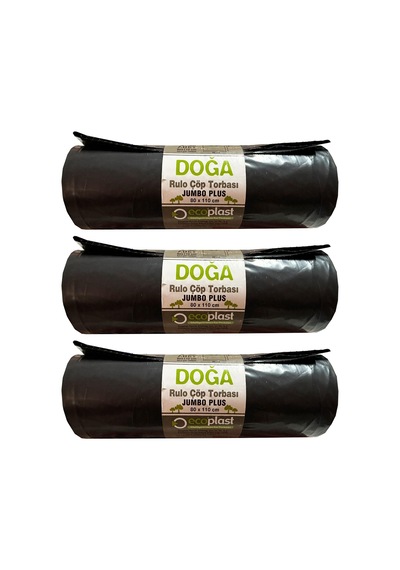 Ecoplast Jumbo Boy Siyah Çöp Torbası Poşeti 700 G 90 L 3 x 10'lu 80 x 110 CM