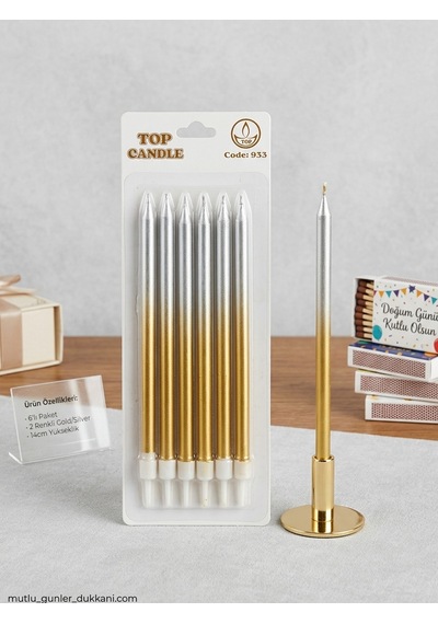 Top Candle Pasta Mumu 6 Adet Doğum Günü Ve Parti Kutlama Seti No:6