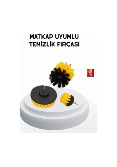 Flzdgnkr 3 Lü Matkap Temizlik Fırçası Seti Banyo, Mutfak Ve Araç Jantı İçin Etkili