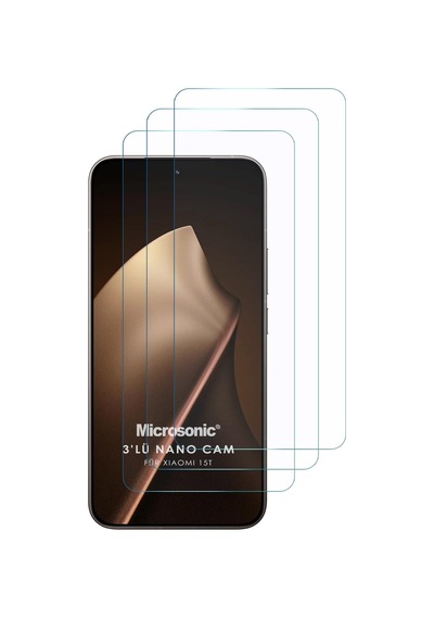 Microsonic Xiaomi 15t Screen Protector Nano Glass Cam Ekran Koruyucu 3 Lü Paket