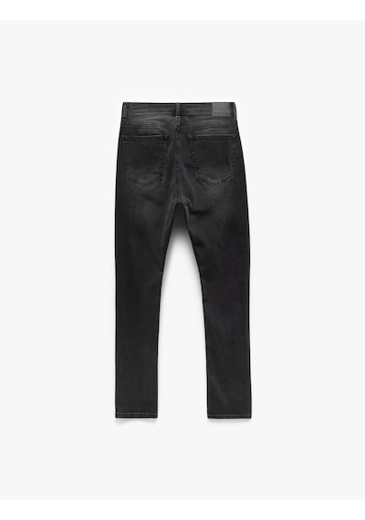 Koton Normal Bel Pamuklu Slim Fit Jean Pantolon - Brad Jean Antrasit 5sam40034nd