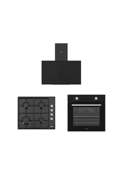 Vestel AF-4661 YS AO-6004 YS-DG AD-63340 S Eğik Siyah Pratik Ankastre Set